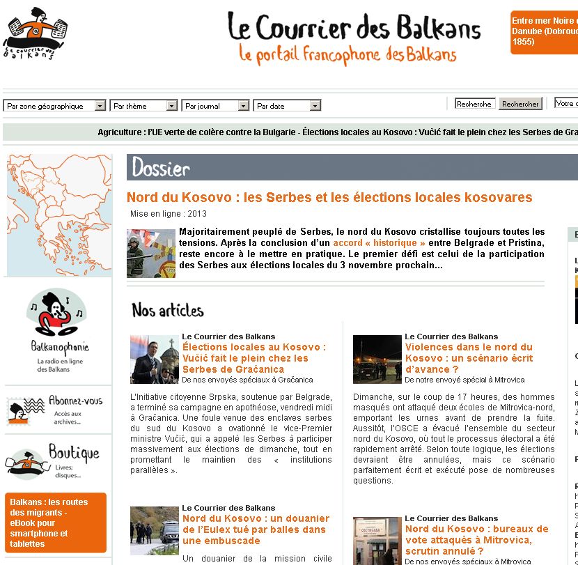 Le Courrier des Balkans: Насиље на северу Косова професионално испланирано да „спасе образ“ потписницима Бриселског споразума