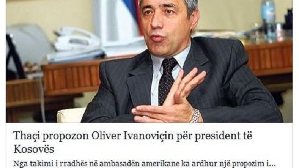 Тачи предложио Оливера Ивановића за председника Косова