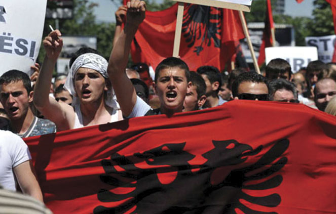Протести подршке шиптарима у Македонији