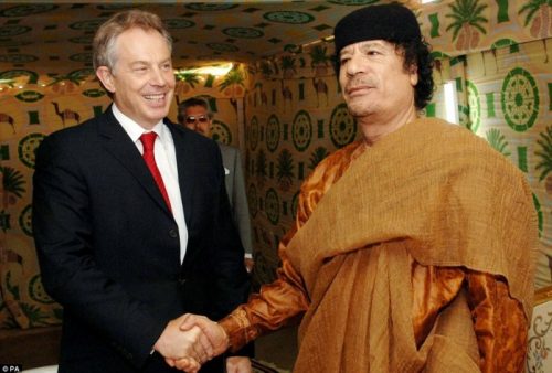 Тони Блерт и Муамер Ел Гадафи