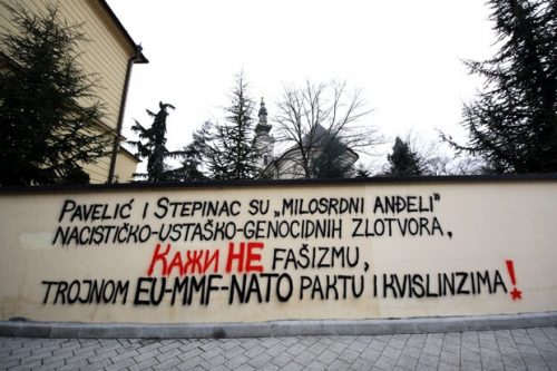 Графит у Новом Саду, владичански двор, Павелић и Степинац