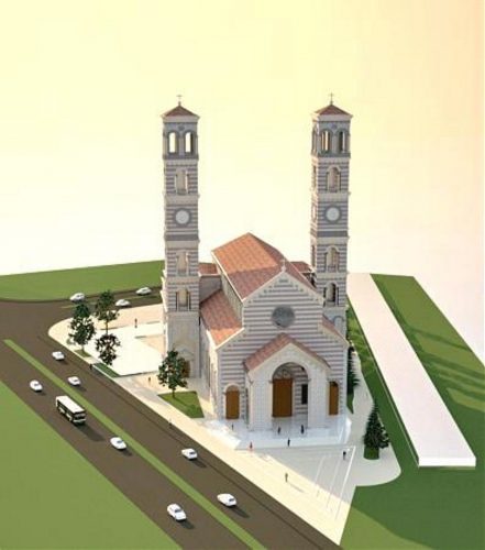 Католичка црква Мајке Терезе у Приштини још није завршена. Два звоника кад буду завршена имаће висину од 65 метара [800x600]