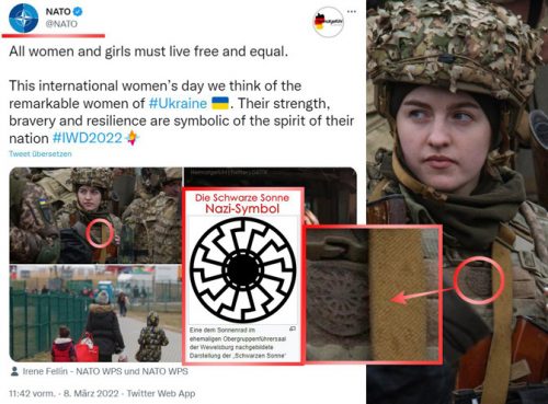 НАТО за Дан жена објавио слику Украјинке у униформи с неонацистичким симболом
