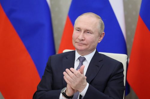 Russian President Vladimir Putin attends a BRICS+ meeting during the BRICS summit via a video link in the Moscow region, Russia June 24, 2022. Sputnik/Mikhail Metzel/Kremlin via REUTERS ATTENTION EDITORS - THIS IMAGE WAS PROVIDED BY A THIRD PARTY.