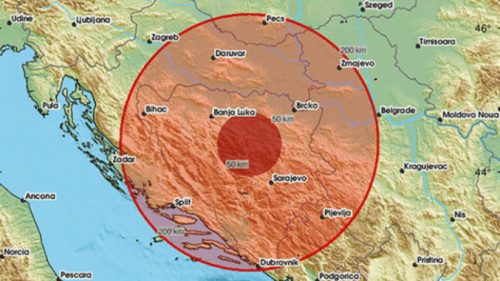 Још један земљотрес, сада јачине 5,5 степени погодио БиХ, осетио се и у Србији